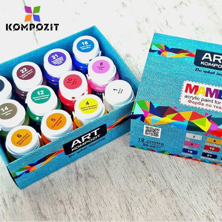 Sada farieb na textil a kožu MAMBO Kompozit 12х20 ml — obrázok 1
