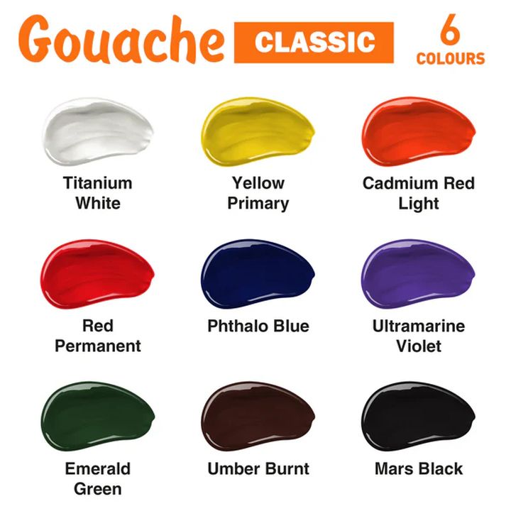Sada gvašových farieb CLASSIC Kompozit 9x20 ml — obrázok 2