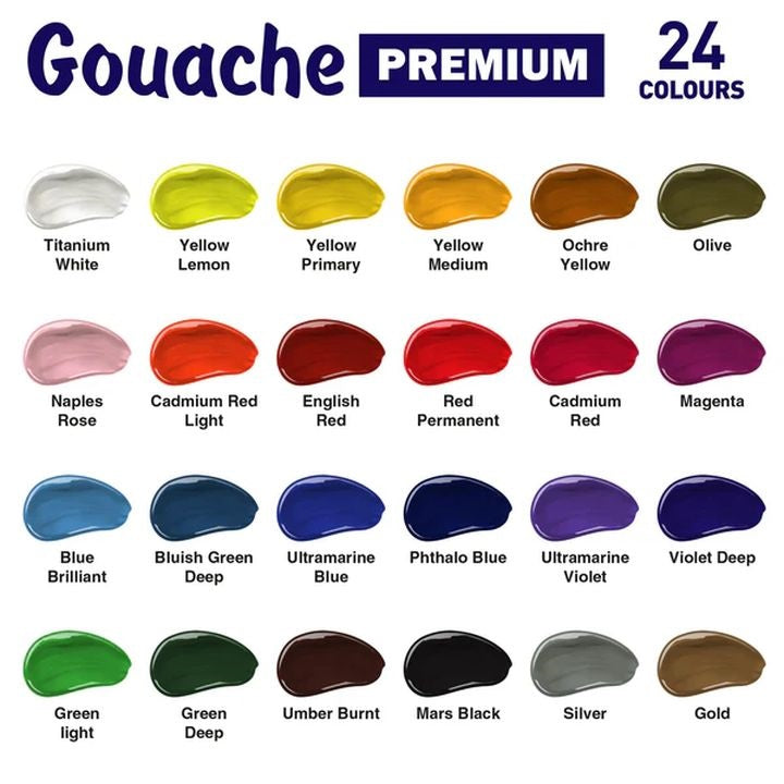 Sada gvašových farieb PREMIUM ART Kompozit 24 x 20 ml — obrázok 2