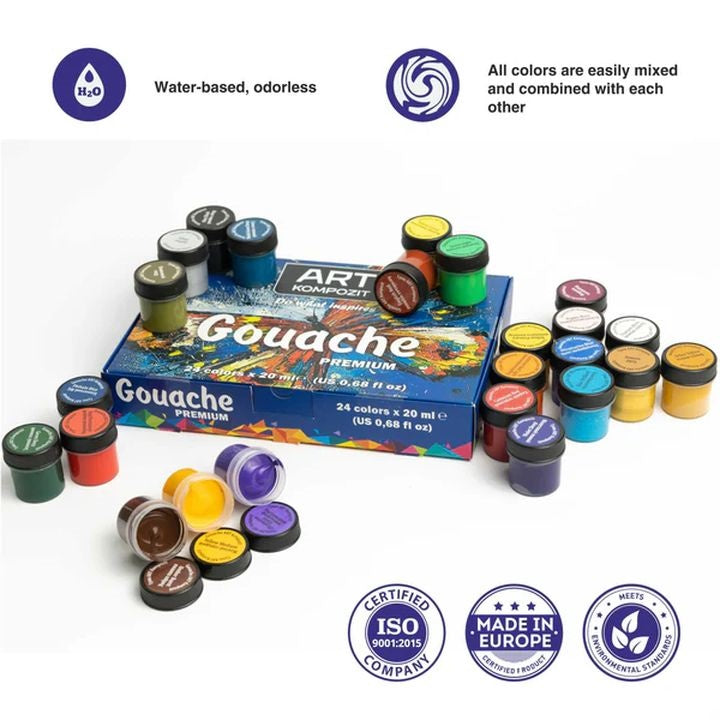 Sada gvašových farieb PREMIUM ART Kompozit 24 x 20 ml — obrázok 3