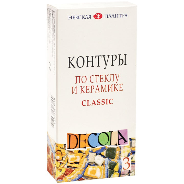 Sada kontúrovacích farieb Decola na sklo a keramiku / 3 x 18 ml