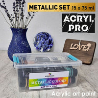 Sada metalických akrylových farieb ACRYL PRO Kompozit 15x75 ml — obrázok 2