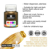 Sada metalických farieb na textil a kožu MAMBO Kompozit 6х20 ml — obrázok 4
