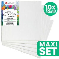 Sada mini maliarskeho hobby plátna ARTMIE 10 ks - 10x10 cm — obrázok 1