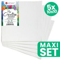 Sada mini maliarskeho hobby plátna ARTMIE  5 ks - 10x10 cm — obrázok 1