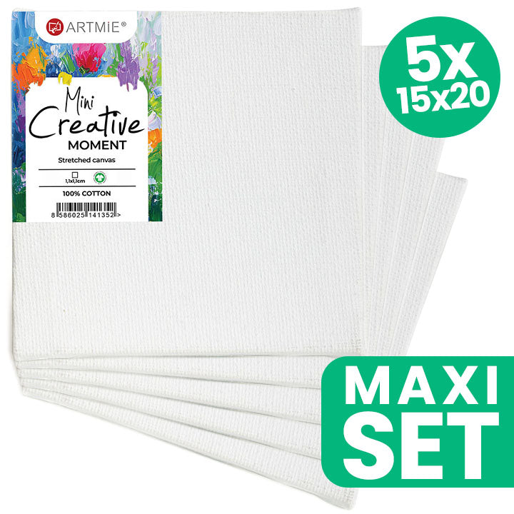 Sada mini maliarskeho hobby plátna ARTMIE  5 ks - 15x20 cm — obrázok 1