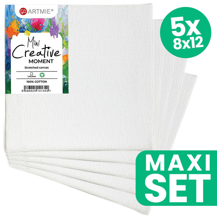 Sada mini maliarskeho hobby plátna ARTMIE  5 ks - 8x12 cm — obrázok 3