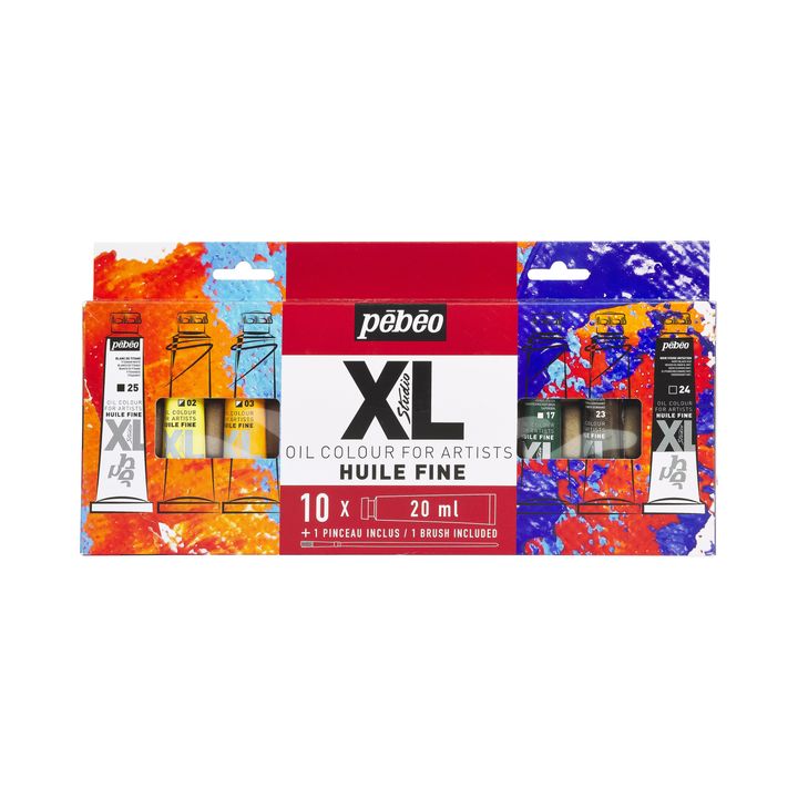 Sada olejových farieb Pebeo STUDIO XL 10x20 ml + štetec — obrázok 1