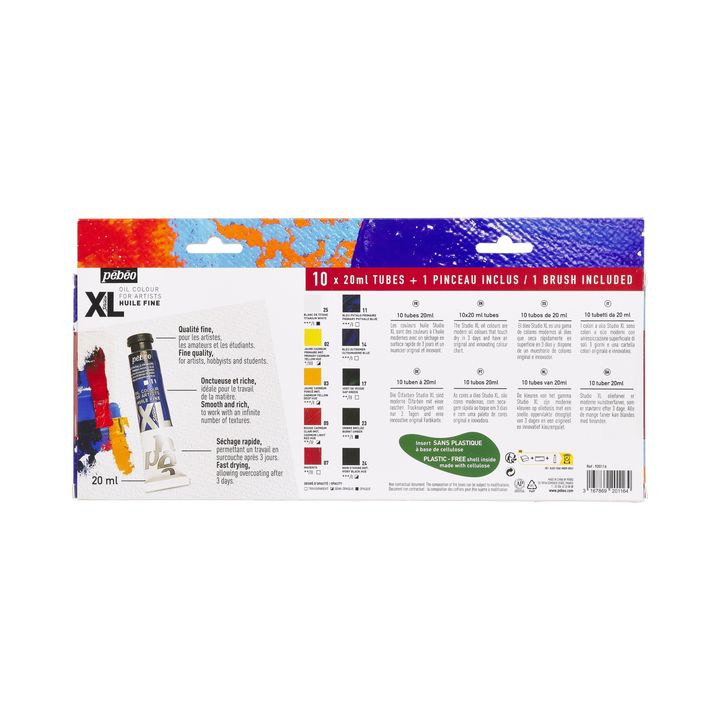 Sada olejových farieb Pebeo STUDIO XL 10x20 ml + štetec — obrázok 3