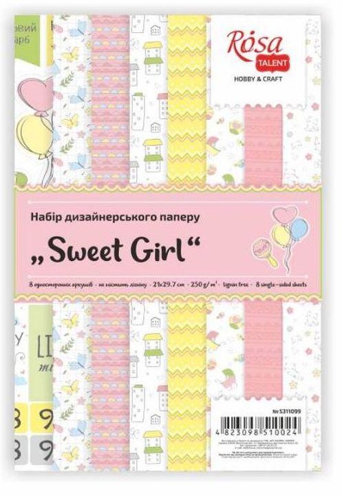Sada papierov na scrapbooking Sweet Girl 21 x 29.7 cm — obrázok 1