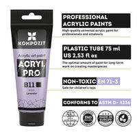 Sada pastelových akrylových farieb ACRYL PRO Kompozit 20х75 ml — obrázok 3