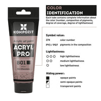Sada pastelových akrylových farieb ACRYL PRO Kompozit 20х75 ml — obrázok 5
