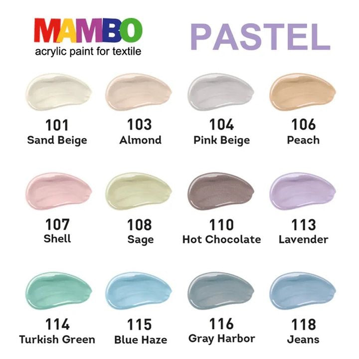 Sada pastelových farieb na textil a kožu MAMBO Kompozit 12х20 ml — obrázok 1