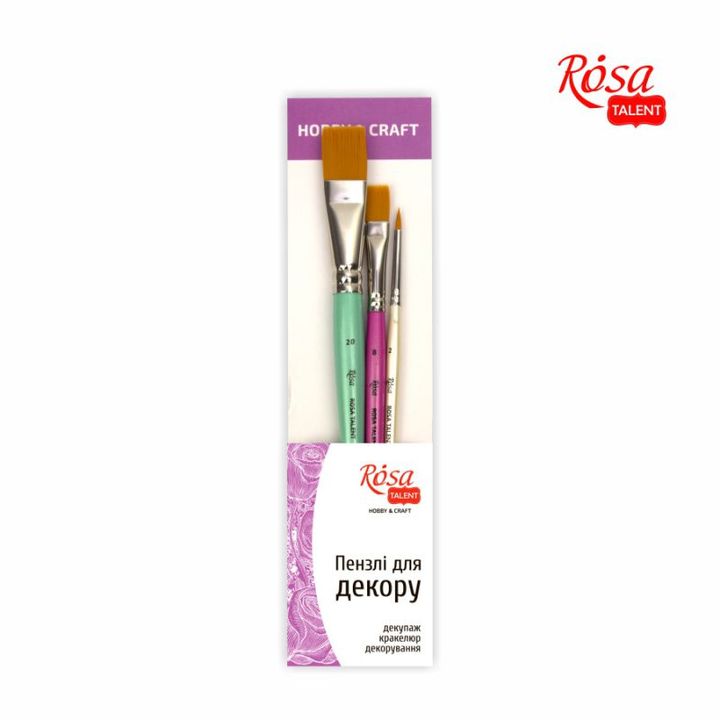 Sada štetcov Hobby & Craft ROSA TALENT ploché a okrúhle 3 ks