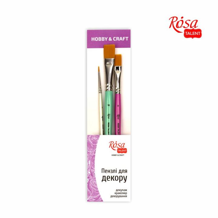 Sada štetcov Hobby & Craft ROSA TALENT ploché a okrúhle 3 ks
