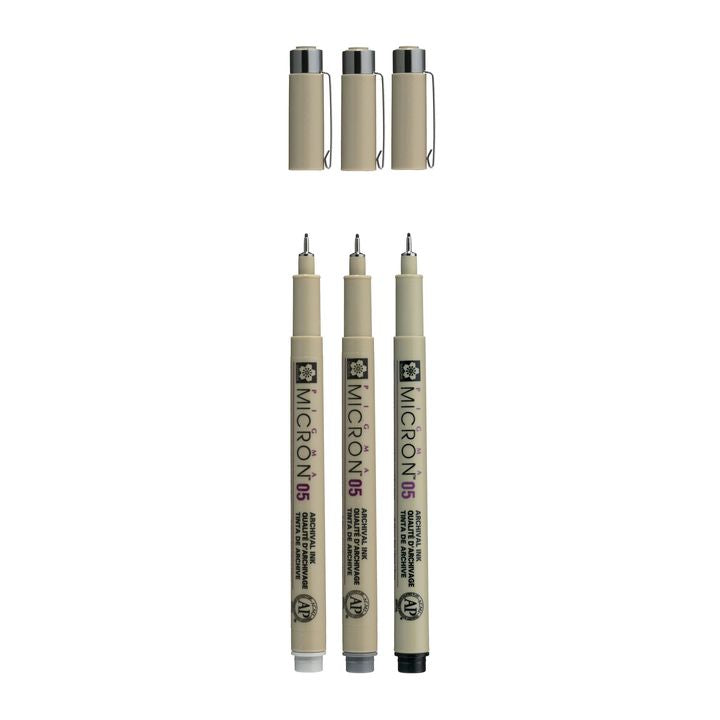 Sada technických pier Sakura Pigma Micron 3 fineliners — obrázok 2