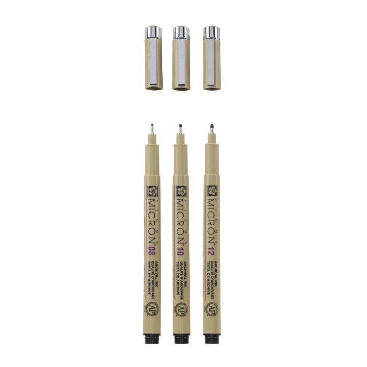 Sada technických pier SAKURA Pigma Micron set Broad 3 ks — obrázok 2