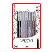 Sada UNI PIN popisovačov fineliner Creative Strokes 8 ks — obrázok 4