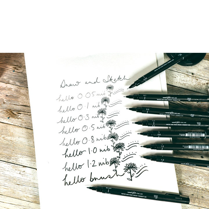 Sada UNI PIN popisovačov fineliner Draw and Sketch 8 ks — obrázok 2