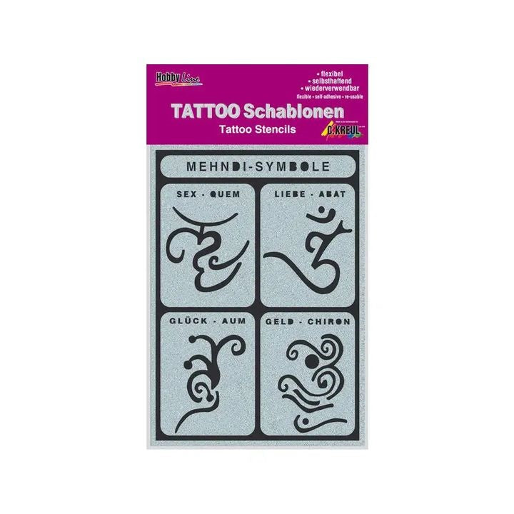 Samolepiaca tetovacia šablóna Mehndi-Symbols