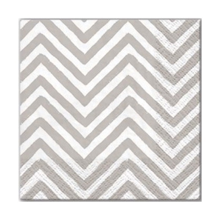 Servítky na dekupáž - Big Chevron Gray - 1 ks