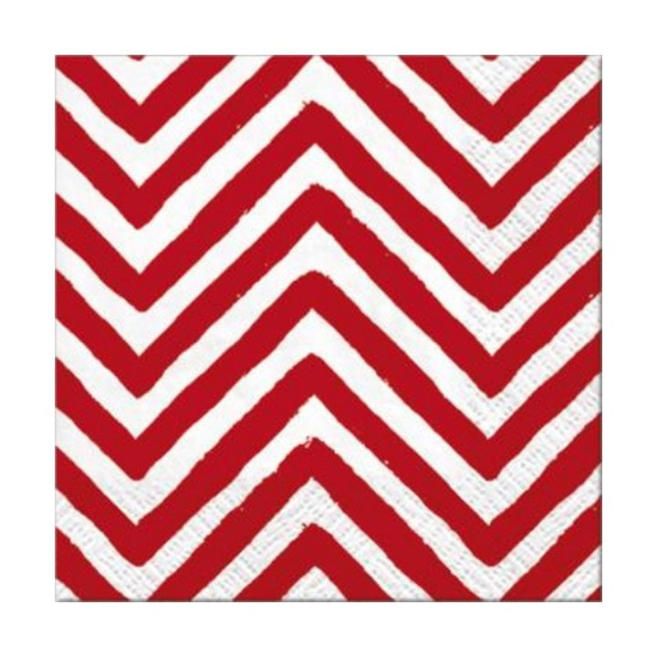 Servítky na dekupáž - Big Chevron Red - 1 ks