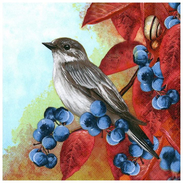 Servítky na dekupáž Bird on Blackthorn - 1 ks