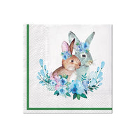 Servítky na DEKUPÁŽ - Bunnies with Wreaths  - 1ks