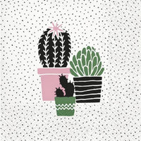 Servítky na dekupáž Cactus on Dots rose - 1 ks