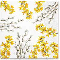 Servítky na dekupáž Catkins and Forsythia - 1 ks