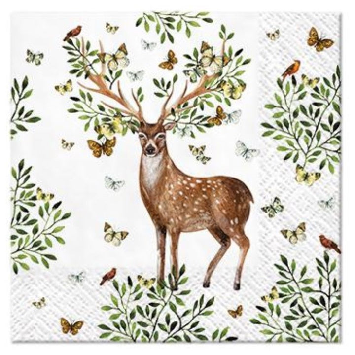 Servítky na dekupáž cocktail Forest Antlers - 1 ks