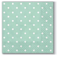 Servítky na dekupáž cocktail Mint Dots - 1 ks