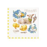 Servítky na DEKUPÁŽ - Easter lamb frame  - 1ks