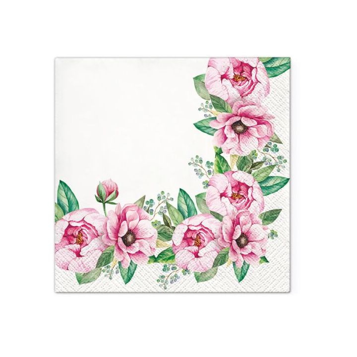 Servítky na DEKUPÁŽ - Floral Border  - 1ks