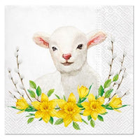 Servítky na dekupáž Lamb with Wreath - 1 ks