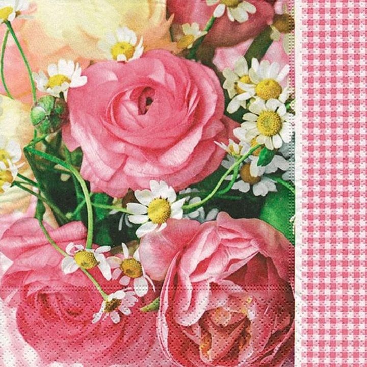 Servítky na dekupáž Pink ranunculus - 1 ks