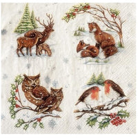Servítky na dekupáž Winter Animals - 1 ks