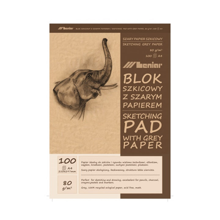 Skicovací blok 50[100] listový šedohnedý | rôzne rozmery — obrázok 4