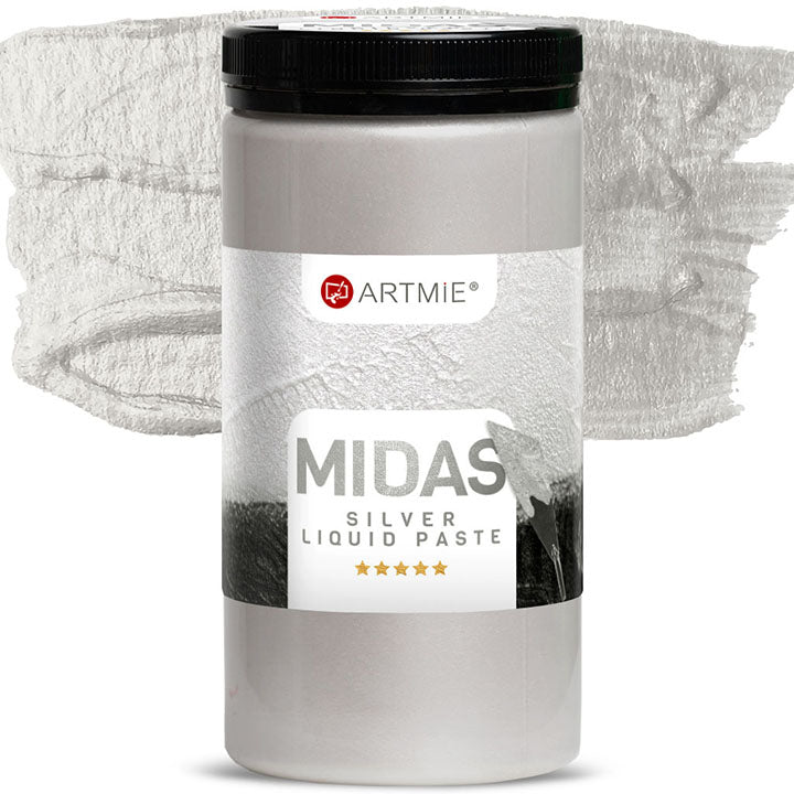 Tekutá metalická pasta ARTMIE MIDAS strieborná | rôzne objemy — obrázok 4