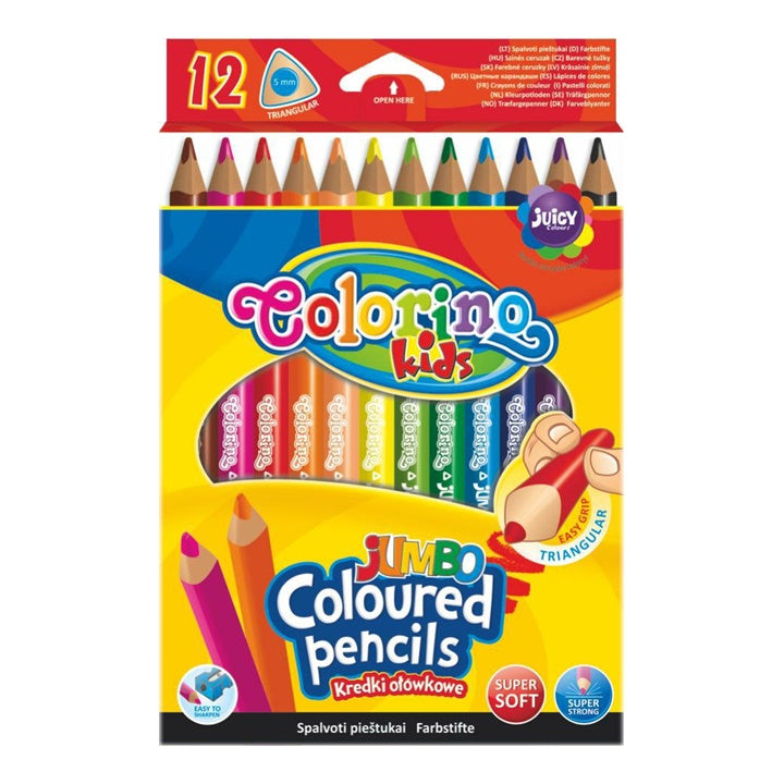 Trojhranné JUMBO farbičky Colorino 12 ks — obrázok 1