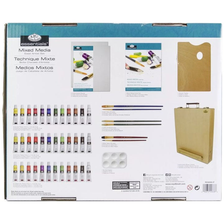 Umelecká sada Mixed media v drevenom kufríkul 48 ks — obrázok 2