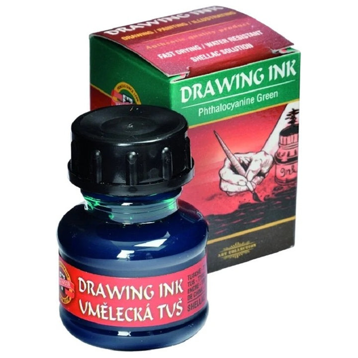 Umelecký atrament KOH-I-NOOR, 20 g – 2500 Phthalocyanine zelená
