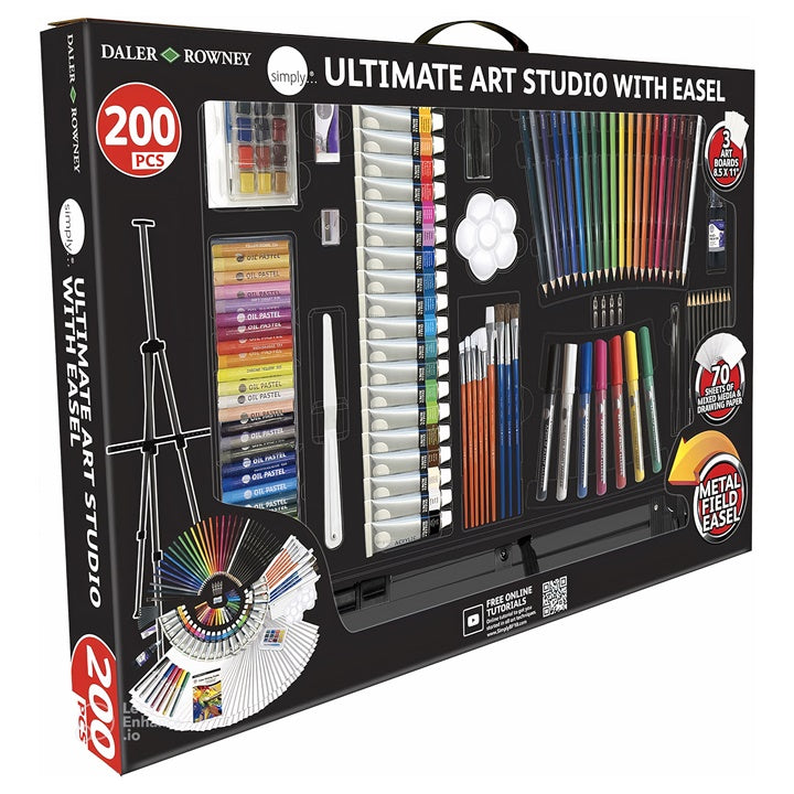 Veľký umelecký set Daler-Rowney so stojanom 200-dielny — obrázok 1