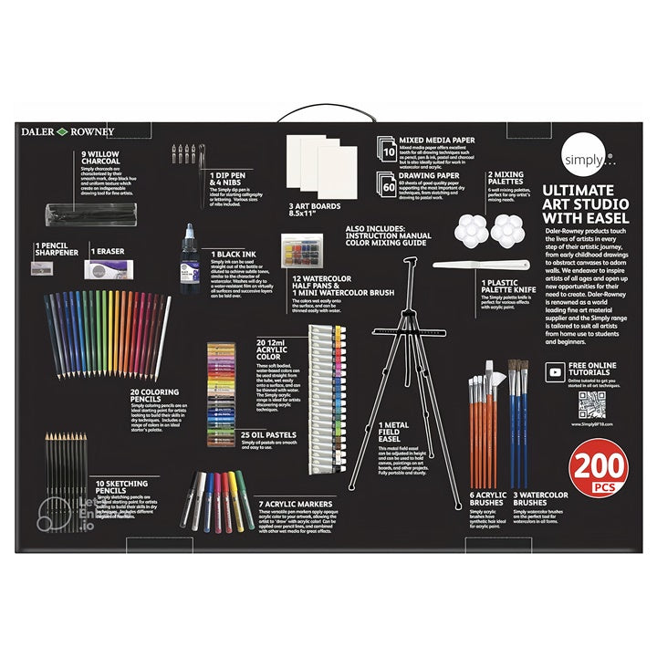 Veľký umelecký set Daler-Rowney so stojanom 200-dielny — obrázok 4