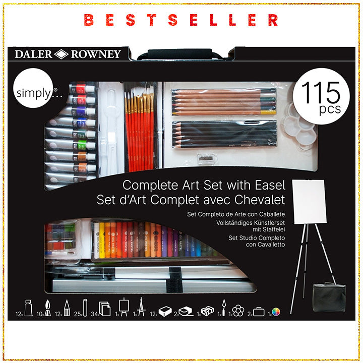 Veľký umelecký set Daler-Rowney so stojanom — obrázok 1