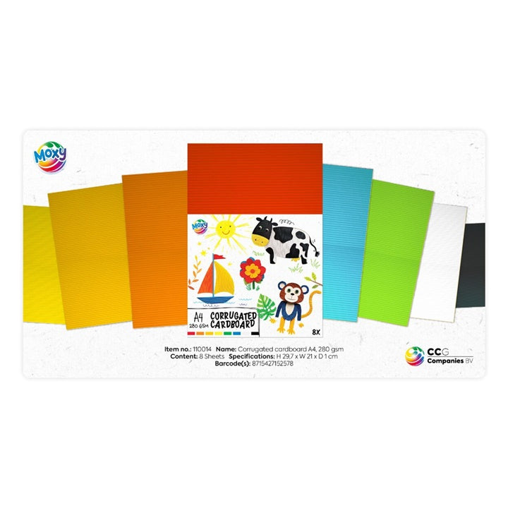Vlnitá lepenka A4 mix 8 farieb | 8 listov — obrázok 2
