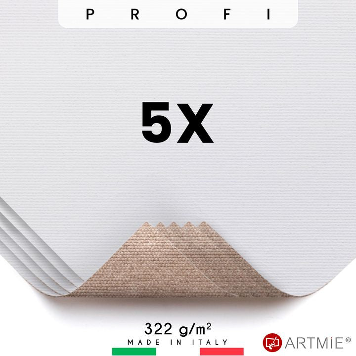 Vzorky maliarskeho plátna  ARTMIE Profi  - 5 ks | rôzne rozmery — obrázok 2