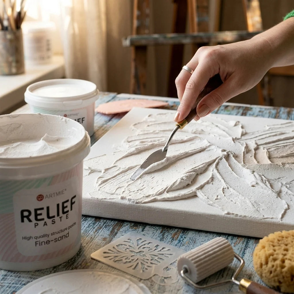 ARTMIE 3D reliéfna pasta — biela pasta počas modelovania